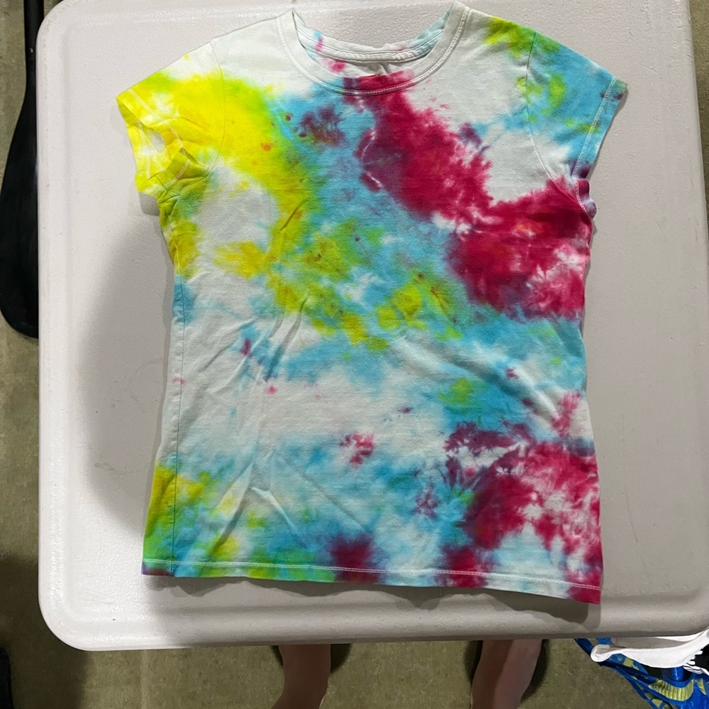 Homemade Colorful Tie-Dye Kids T-Shirt
